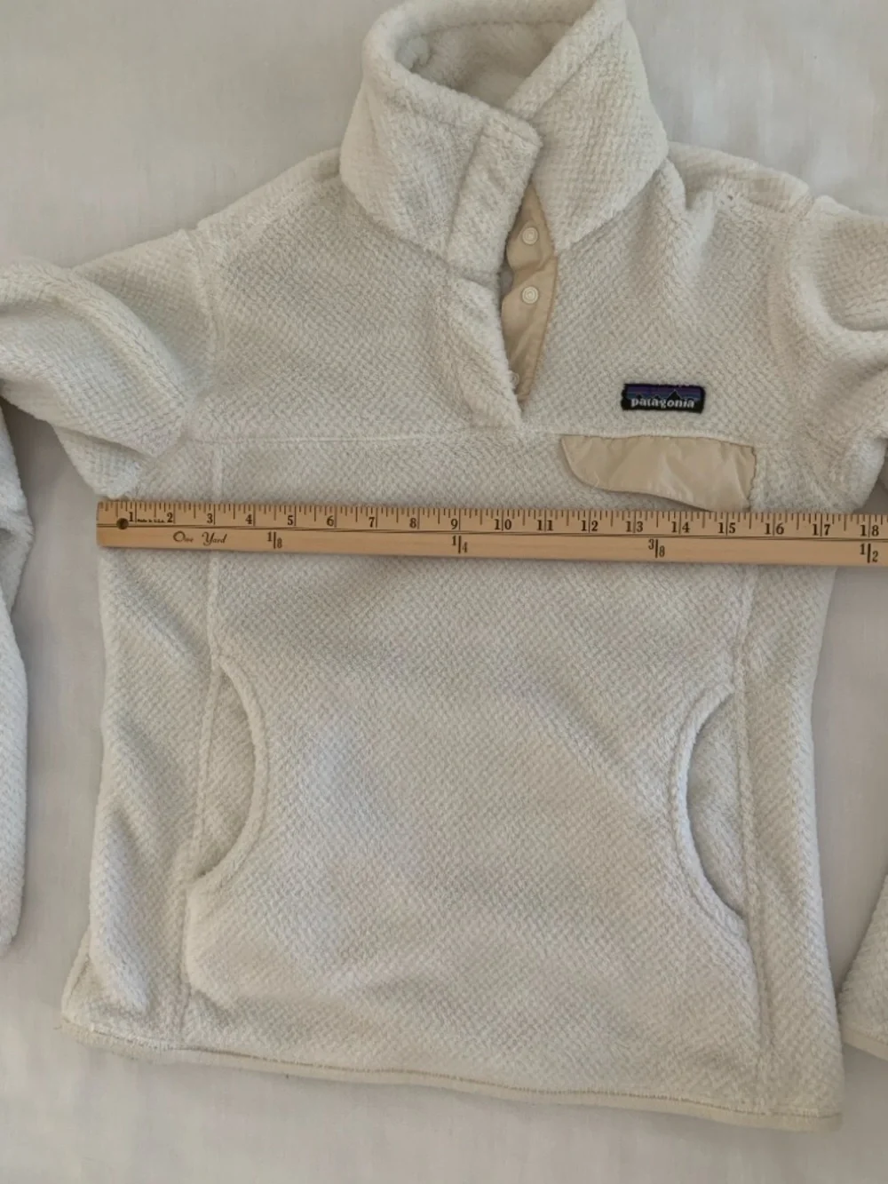 Patagonia Re-Tool Snap-T Fleece Pullover | Size Small | Raw Linen Cream - Picture 7 of 15